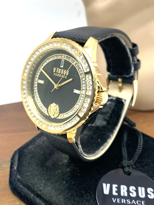 Versus by Versace Women's Watch VSPLM2521 Black Dial Gold Case