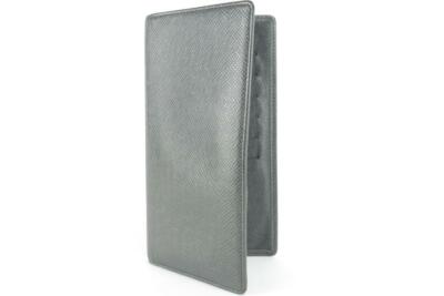 Louis Vuitton Black Taiga James Brazza Wallet Bifold Long Flap