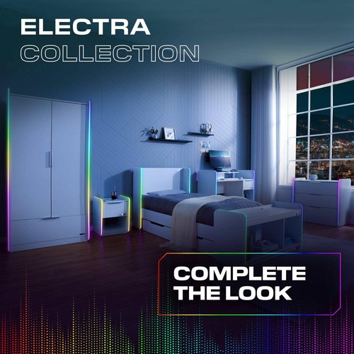 X ROCKER Electra PC Gaming Desk Drawer App Control LEDs Wireless Charging White - Picture 7 of 10