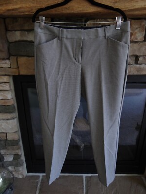 Express Ankle Low Rise Straight Through Hip/Thigh, White/Black Size 10 Slacks