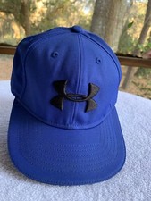 Under Armour Hat Baseball Cap Youth One Size Snap Back Royal Blue Embroidered