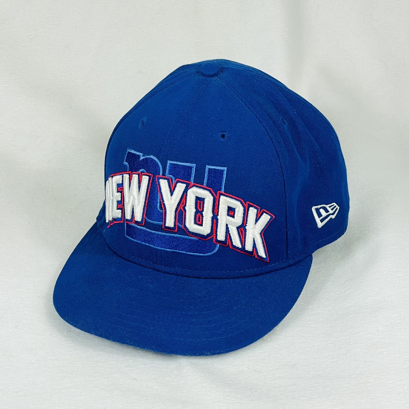 59Fifty New Era New York Giants Football Blue Logo Fitted Baseball Hat Men's 7.5