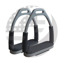 5" Horse Stirrup Flexible Safety Stirrups (Silver) (4.75’’) Riding Bendy