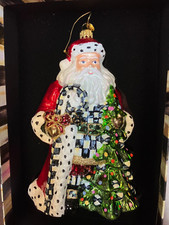 Mackenzie Childs TREE FARM  SANTA  ORNAMENT- ...