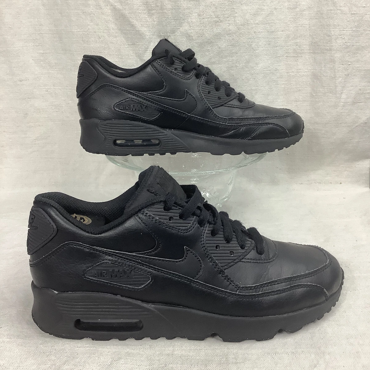 meteorito tela explotar NIKE AIR MAX 90 LTR GS Black Leather Running Shoe 833412-001 women 8 /  youth 7 | eBay