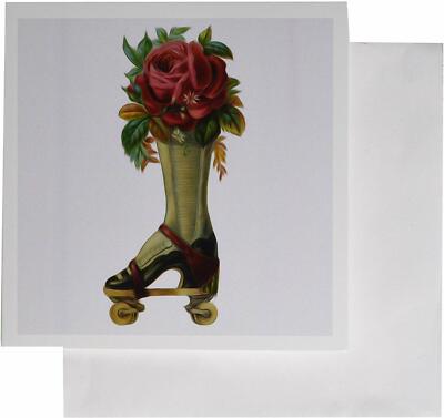 3drose Victorian Lady Stiefel Roller Skate   Grußkarten mit Briefumschlag