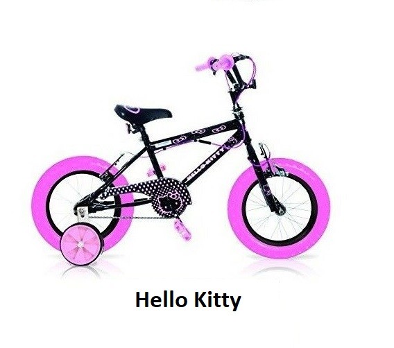 Vélo enfant 3 ans Hello Kitty 12" avec petites roues pour apprendre l'équilibre