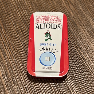 Empty Altoids Smalls 60 Peppermint Slide Tin Blue Circle Imperfect