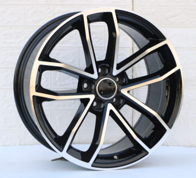 4pc AUDI STYLE WHEELS RIMS 20X9 5X112 +35 BLACK MACHINE FACE FITS A3 A4 A5 S3