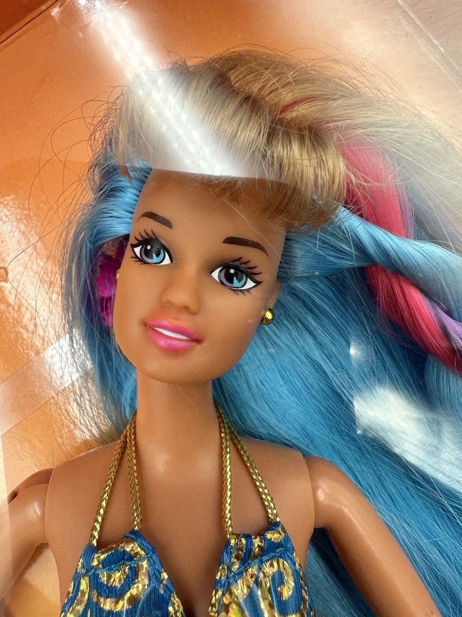 1996 Hula Hair Teresa Doll Barbie Mattel Blonde N Blue Hair #17049