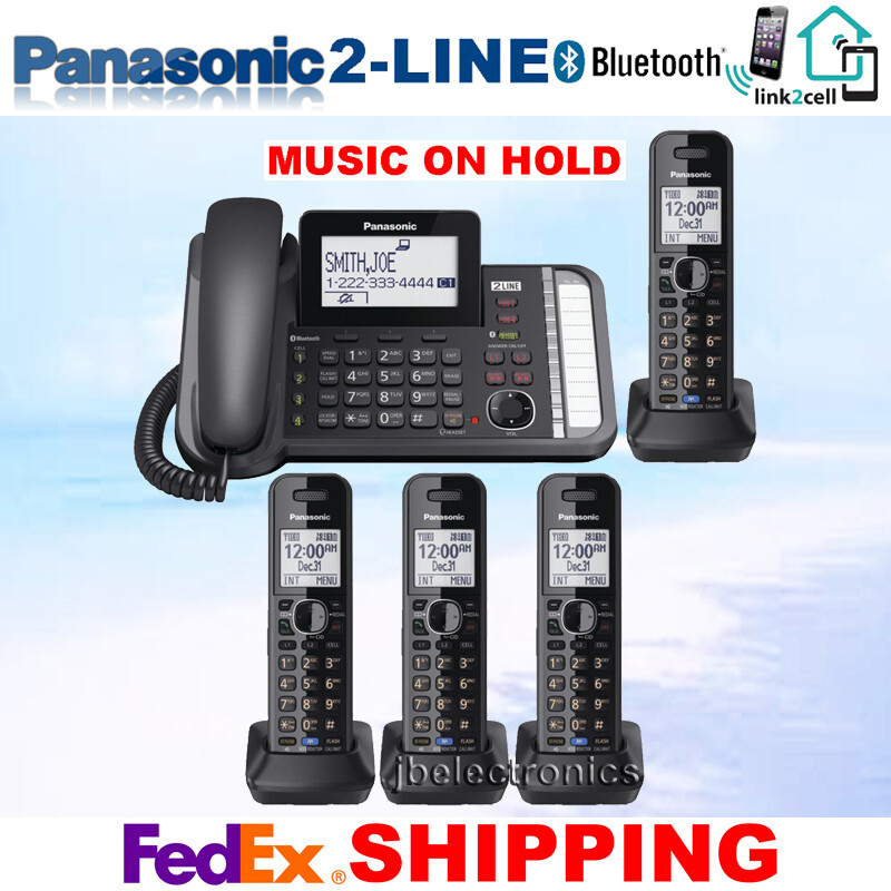 PANASONIC KX-TG9582B 2-LINE LINK2CELL - 1 CORDED PHONE + 4