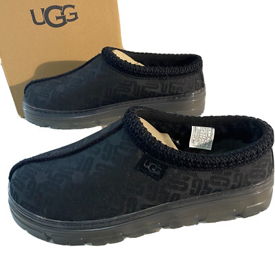 UGG Tasman Graphic Monogram Boots Womens Size 11 Black Moccasin