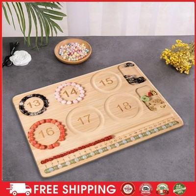 Wooden Bead Board Jewelry Making Board Deep Grooves for Beginners (28.5x21.5cm)