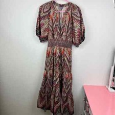 Anthropologie Conditions Apply Zig Zag Tiered Maxi Dress Womens size 12 