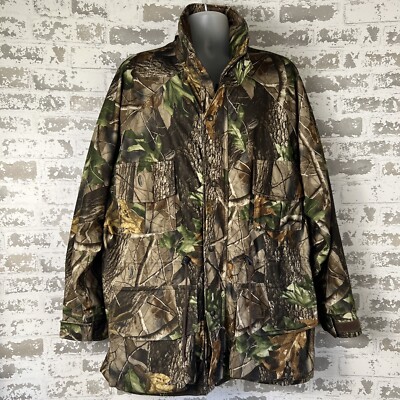 Walls Real tree Hardwoods Heavy Canvas Fleece Lined Hunting Coat Sz L Tall  Rips