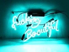14"x8" Fvcking Beautiful Neon Sign Acrylic Light Lamp Glass Gift Decor ZS1153