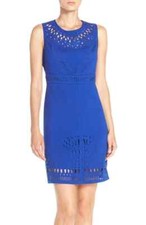 Eliza J Laser Cut Crepe Sheath Dress 8P