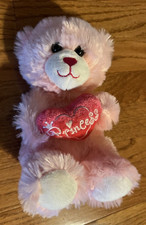 Dan Dee Pink Valentine Love Heart Bear Plush Stuffed Animal Toy 8"
