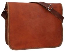 Men's Women's Briefcase New Vintage Leather Messenger Bag Shoulder Laptop Bag