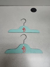 2 Vintage Child Size Wooden Hangers with Clown Decal