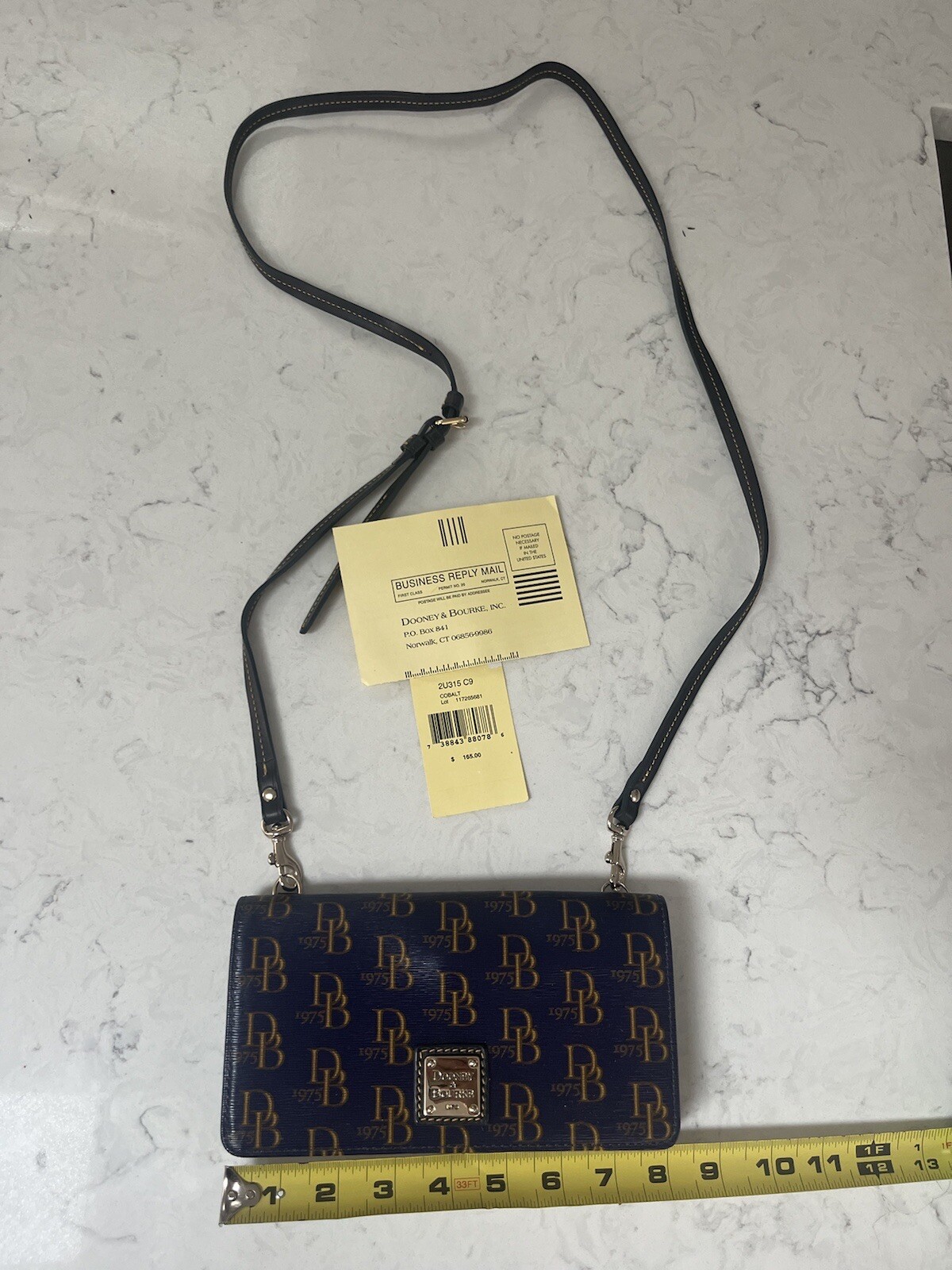 VTG Dooney and Bourke Crossbody wallet cobalt unique piece rare DB Logo NWT