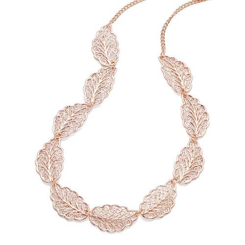 Rose Gold Leaf Necklace | eBay
