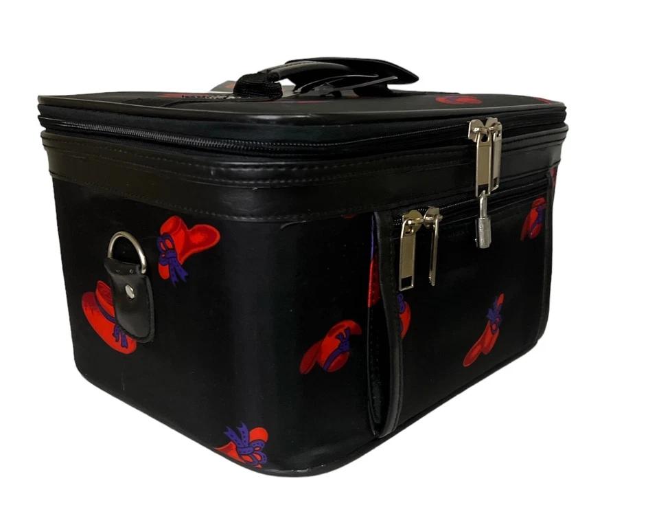 Estuche de viaje para pasar la noche Red Hat Society 12" x 9" x 7" con correa para el hombro + bufanda NUEVO Foto 3 de 4