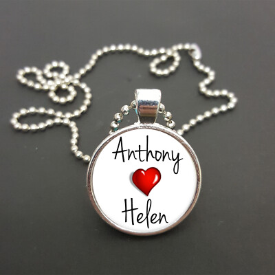 Personalised Couple 18'' (Or Any Size) Ball Chain Necklace Husband Wife Gift N404