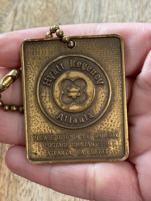 Vintage Hyatt Regency Atlanta,GA Room Key Fob Key Chain Collectible