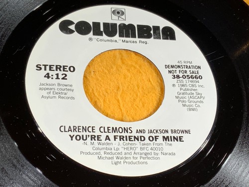 G5-67 CLARENCE CLEMONS Your A Friend Of Mine - WHITE LABEL PROMO 1985 - 38-05660 - Picture 2 of 7