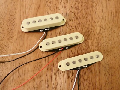 GUITAR PICKUP SET ALNICO 5 MAGNETS CLASSIC 50'S SET OF 3 CREAM FOR STRATOCASTER