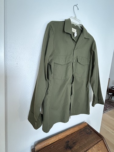Vtg Selma Apparel Corporation Utility Poly/Cot LS Shirt Men's Size 15-1/2 x 33 - Picture 6 of 20