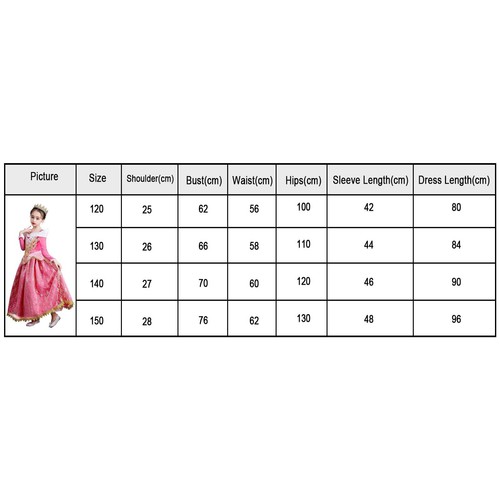 Girl's Princess Dress Aurora Sleeping Beauty Gown Cosplay Halloween Fancy Dress - Picture 2 of 17