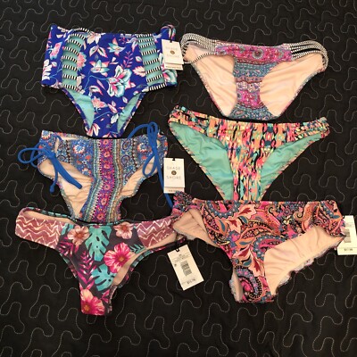 Shade Shore Bikini Bottoms~S•XS•Cheeky•Beach High Waist•Blue Boho•You  Pick•New