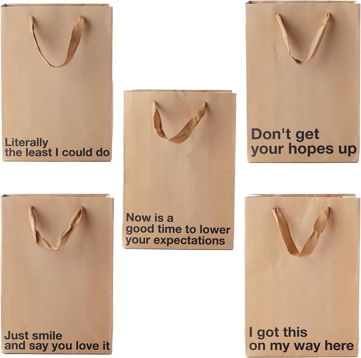 MilkToast Brands Snarky Geschenktüten-Set – 5 Stück, 17,8 X 30,5 Cm, Mit Lustigen Sprüchen, Nachhaltig