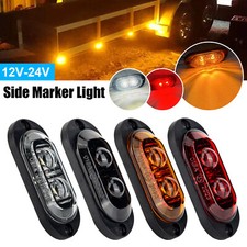 2-10PC Marker Lights LED Truck Trailer Oval Clearance Side Light Amber Red White