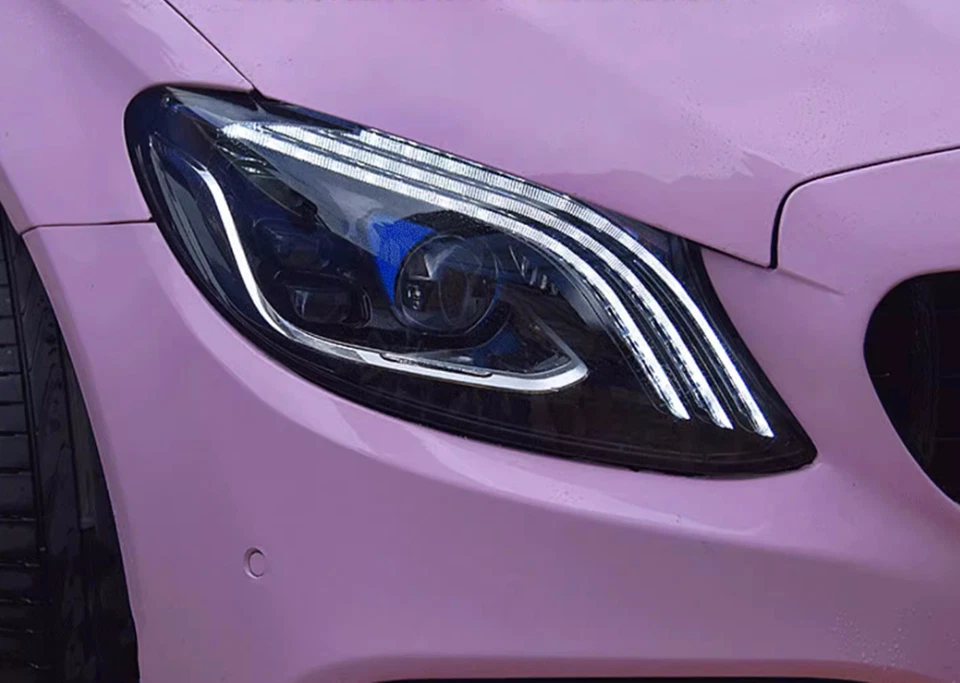 Faro de lente láser LED delantero exterior de plástico ABS para Mercedes Benz C200 15-21 Foto 2 de 4