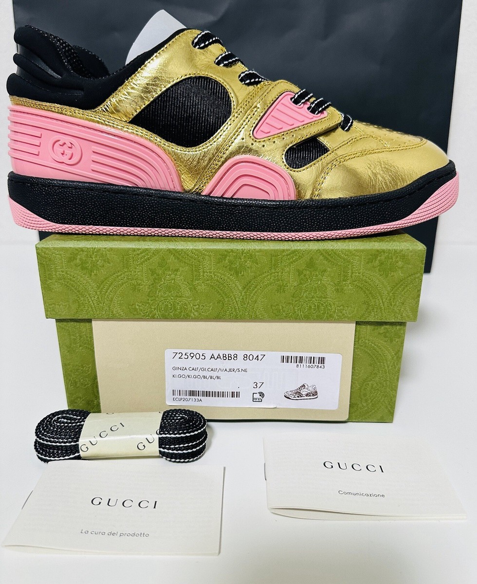 Gucci Wmns Basket 'Black Gold Pink' Size 7 US / 4 UK (37) | eBay Gucci Wmns Basket 'Black Gold Pink' Size 7 US / 4 UK (37) | eBay