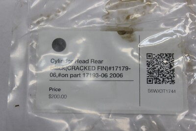 Cylinder Head Rear Black (CRACKED FIN) #17179-06,#on part 17193-06
