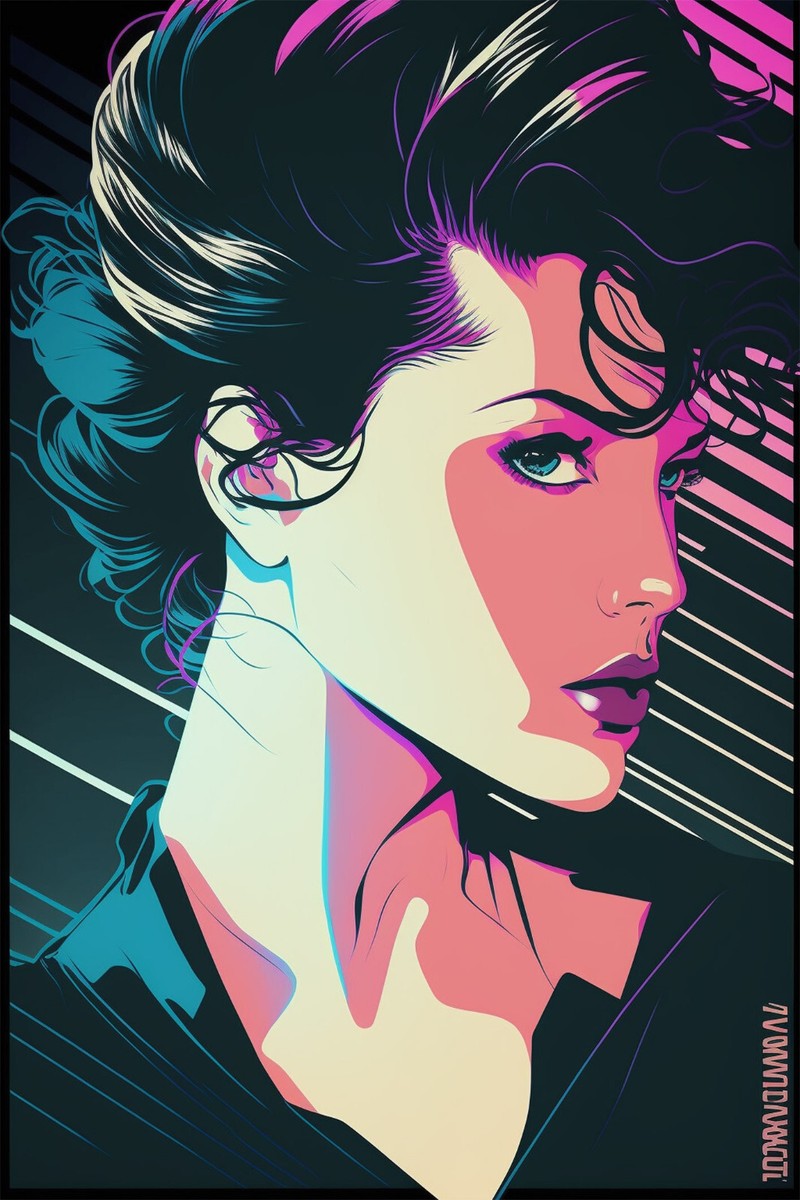 Poster, Many Sizes; 1980s new wave synth pop girl salon art p4 | eBay