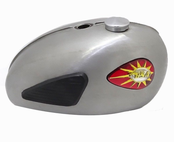 BSA A65 Thunderbolt Benzin Tank Einzel Vergaser Raw Stahl + Kneepads & Kappe Gec-image