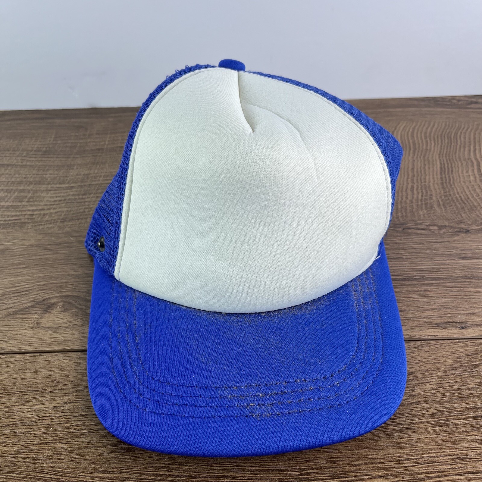 Plain Blue and White Hat Adjustable Adult Size Baseball Hat