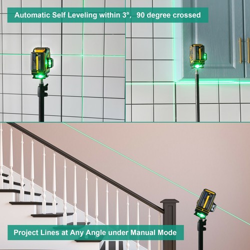 Inspiritech 3x360° Grüner Strahl Multi Line Laser Waage für Boden Wandfliese Decke - Bild 8 von 20