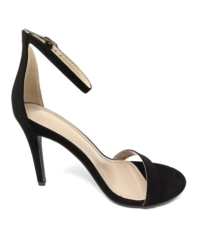 Heels Dream Paris Black Ankle Strap Open Toe 4-Inch Stilettos Size 7.5-image