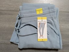 Marc New York Joggers Adult Small Water Blue Ribbed Drawstring Pants Womens