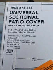 Hampton Bay Universal Sectional Beige Patio Furniture Cover 1006 573 528 New 