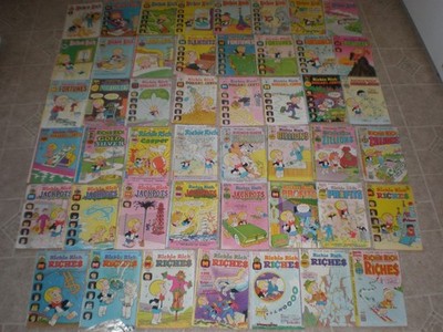 Lot of 47 Richie Rich Harvey Comics 1970s Fortunes Dollars Jackpots Zillions