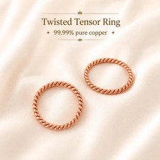 Solid Pure Copper Minimalist Healing Ring, Handmade, Unisex, 2 Pc Tensor Rings