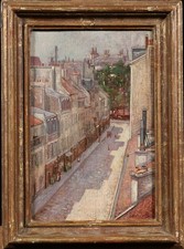 19th CENTURY FRENCH IMPRESSIONIST OIL BOARD - STREETS OF PARIS - IND. SIGNED