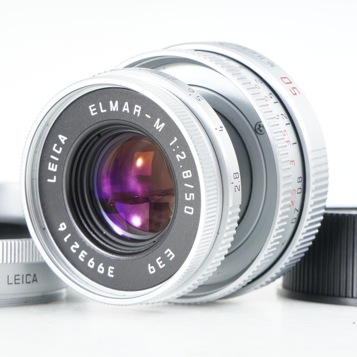 Leica ELMAR-M 50mm F/2.8 E39 Lens In シルバー エルマーM ライカ Mマウント 11823 #14640 Leica 50mm f/2.8 Elmar Leitz Wetzlar Collapsible M-Mount Lens